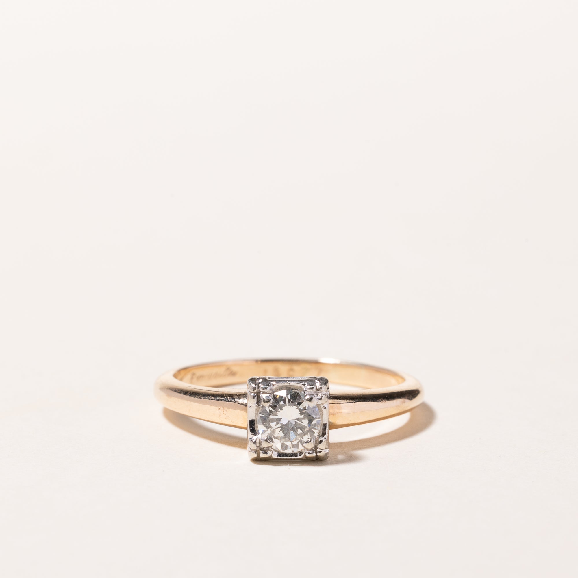 14k Yellow Gold Diamond Engagement Ring | 0.34ct VVS1 G/H | SZ 7.75