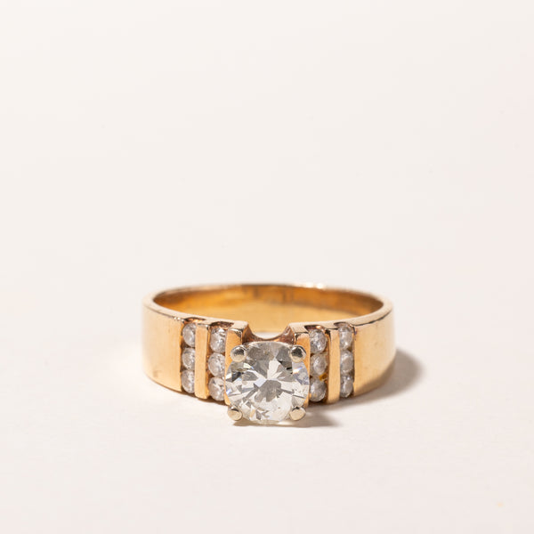 14k Yellow Gold Diamond Engagement Ring | 1.26ctw SI2 J/K | SZ 7.5