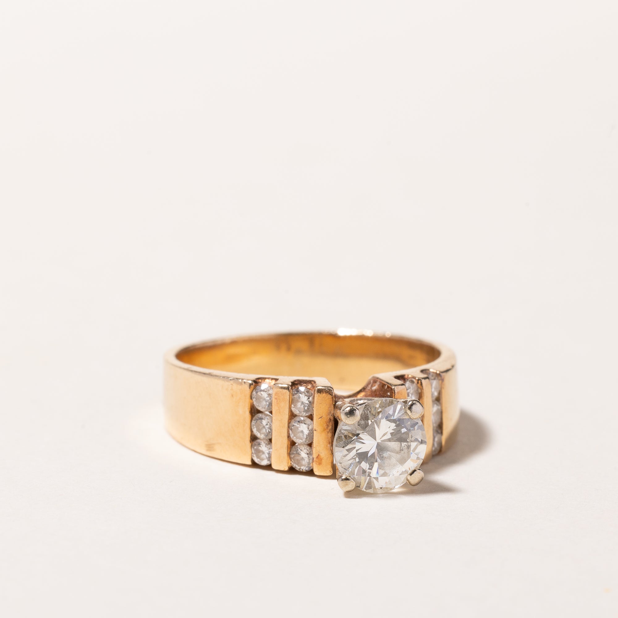 14k Yellow Gold Diamond Engagement Ring | 1.26ctw SI2 J/K | SZ 7.5