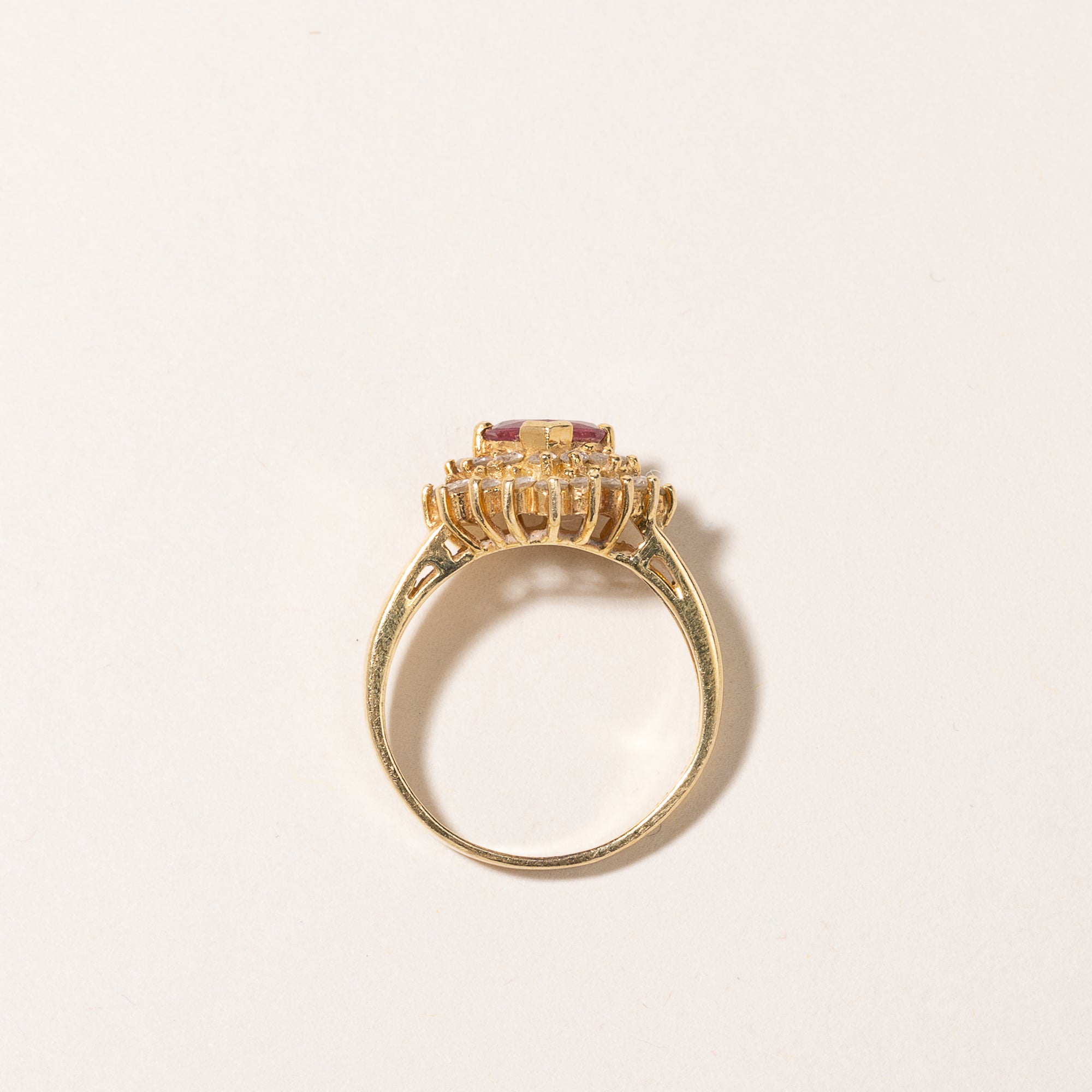 18k Yellow Gold Ruby & Diamond Ring | 0.74ct, 0.48ctw | SZ 5.75