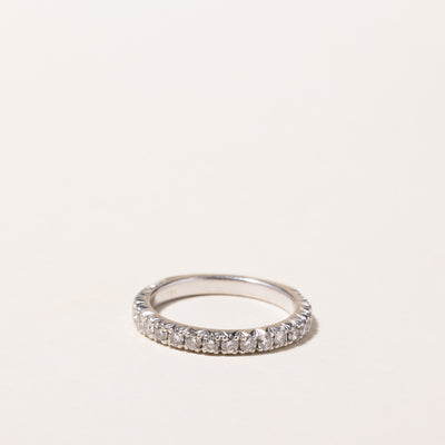 18k White Gold Semi Eternity Diamond Band | 0.57ctw VS2/SI1 G/H | SZ 5