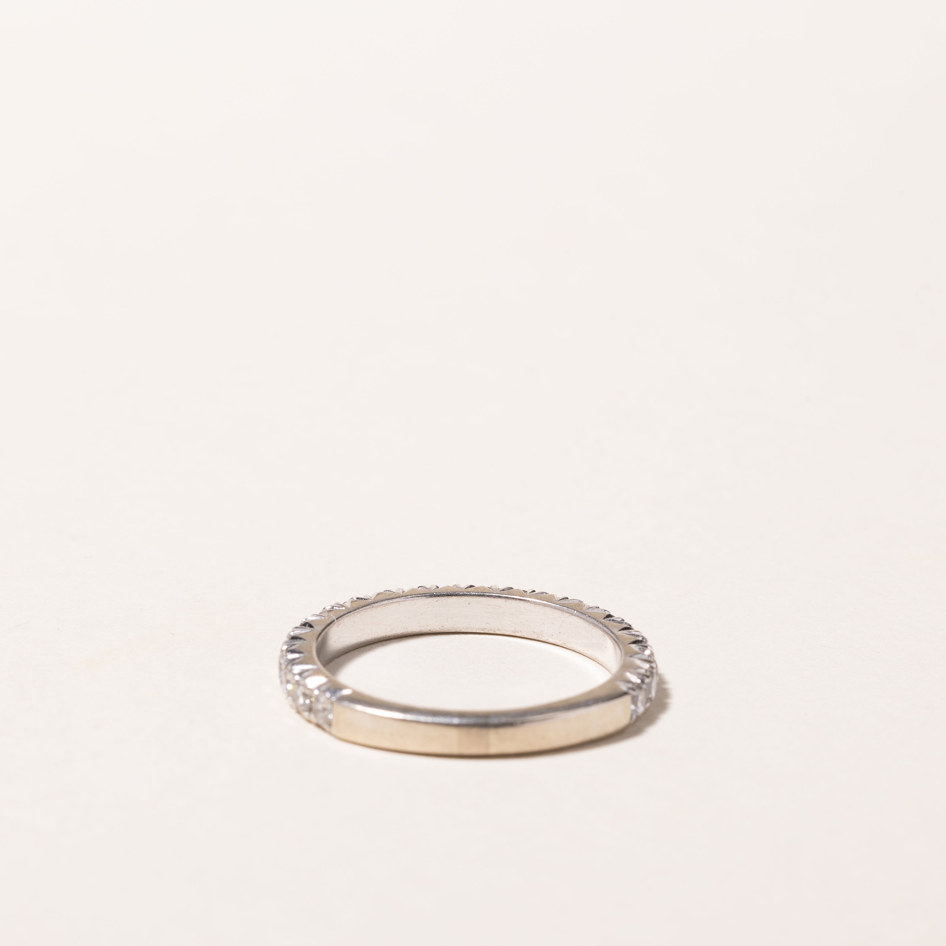 18k White Gold Semi Eternity Diamond Band | 0.57ctw VS2/SI1 G/H | SZ 5