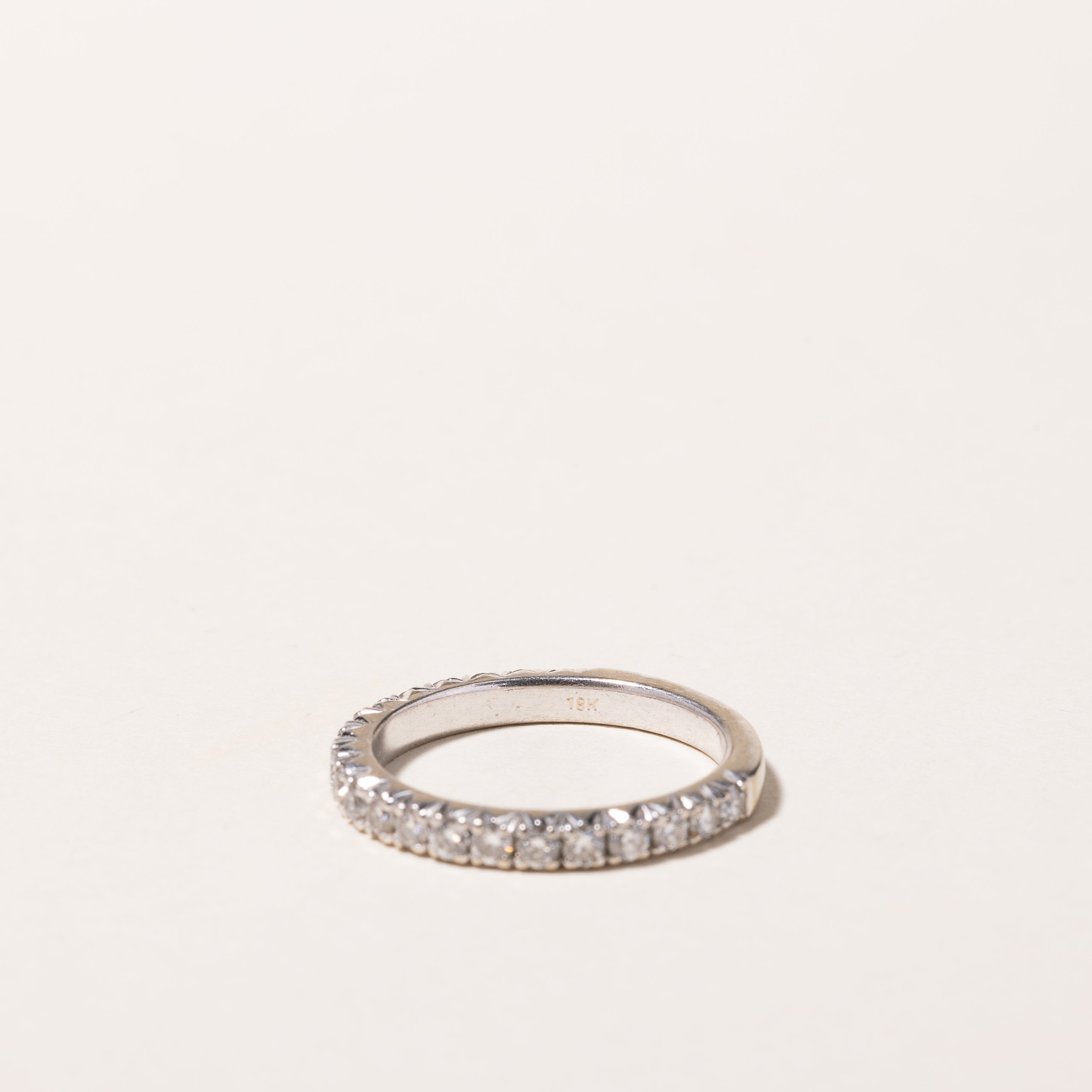 18k White Gold Semi Eternity Diamond Band | 0.57ctw VS2/SI1 G/H | SZ 5
