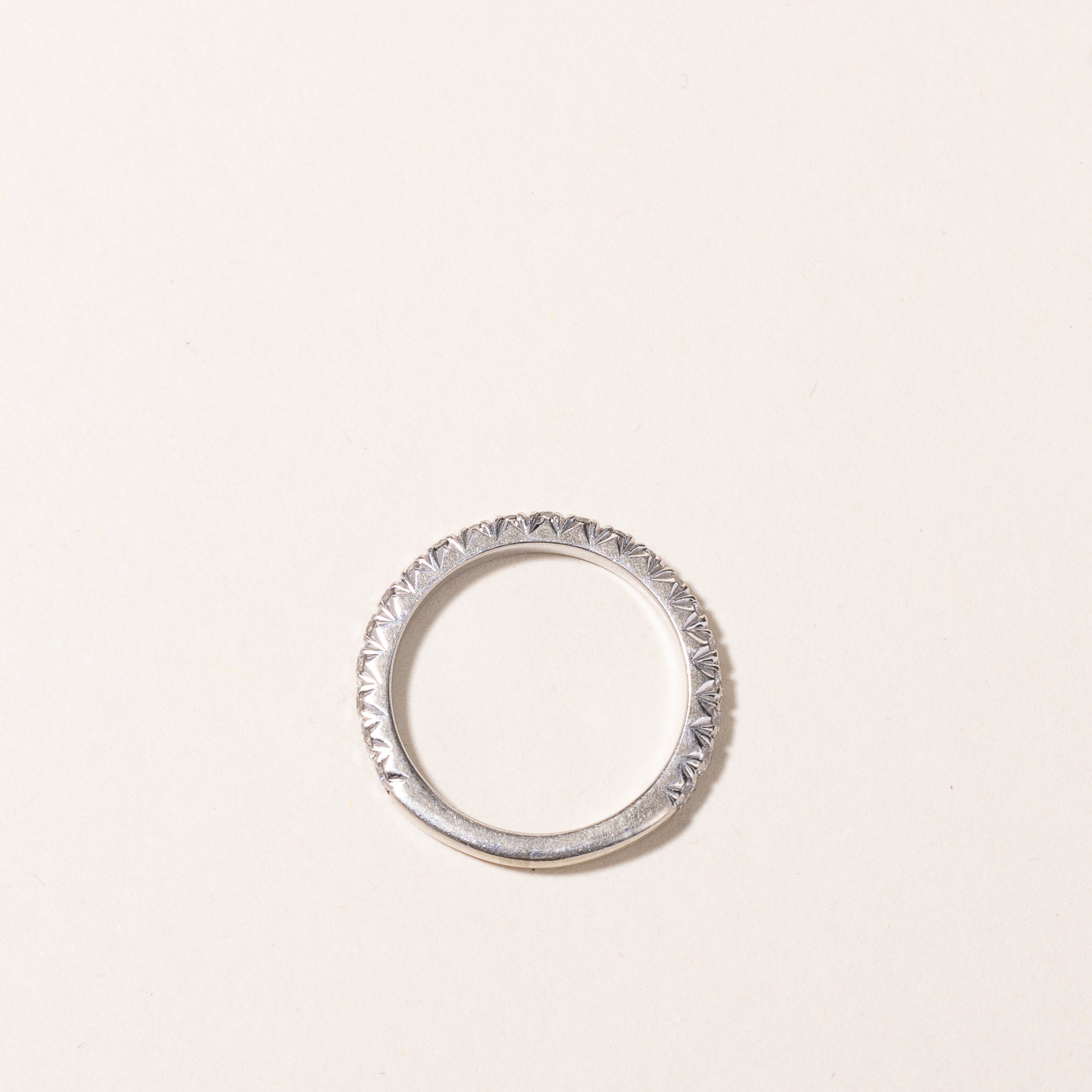 18k White Gold Semi Eternity Diamond Band | 0.57ctw VS2/SI1 G/H | SZ 5