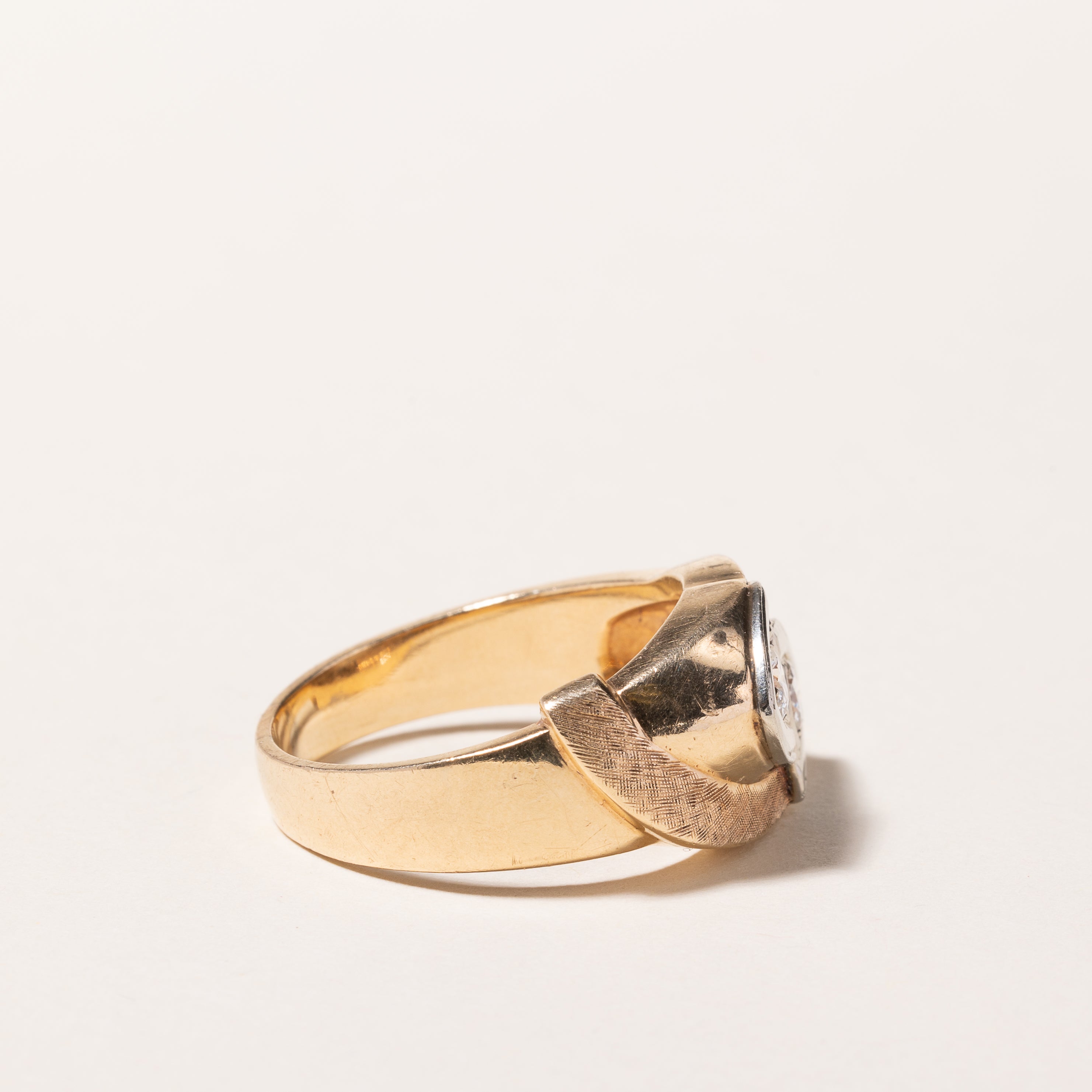 10k Two Tone Gold Two Stones Diamond Ring | 0.48ctw | SZ 11