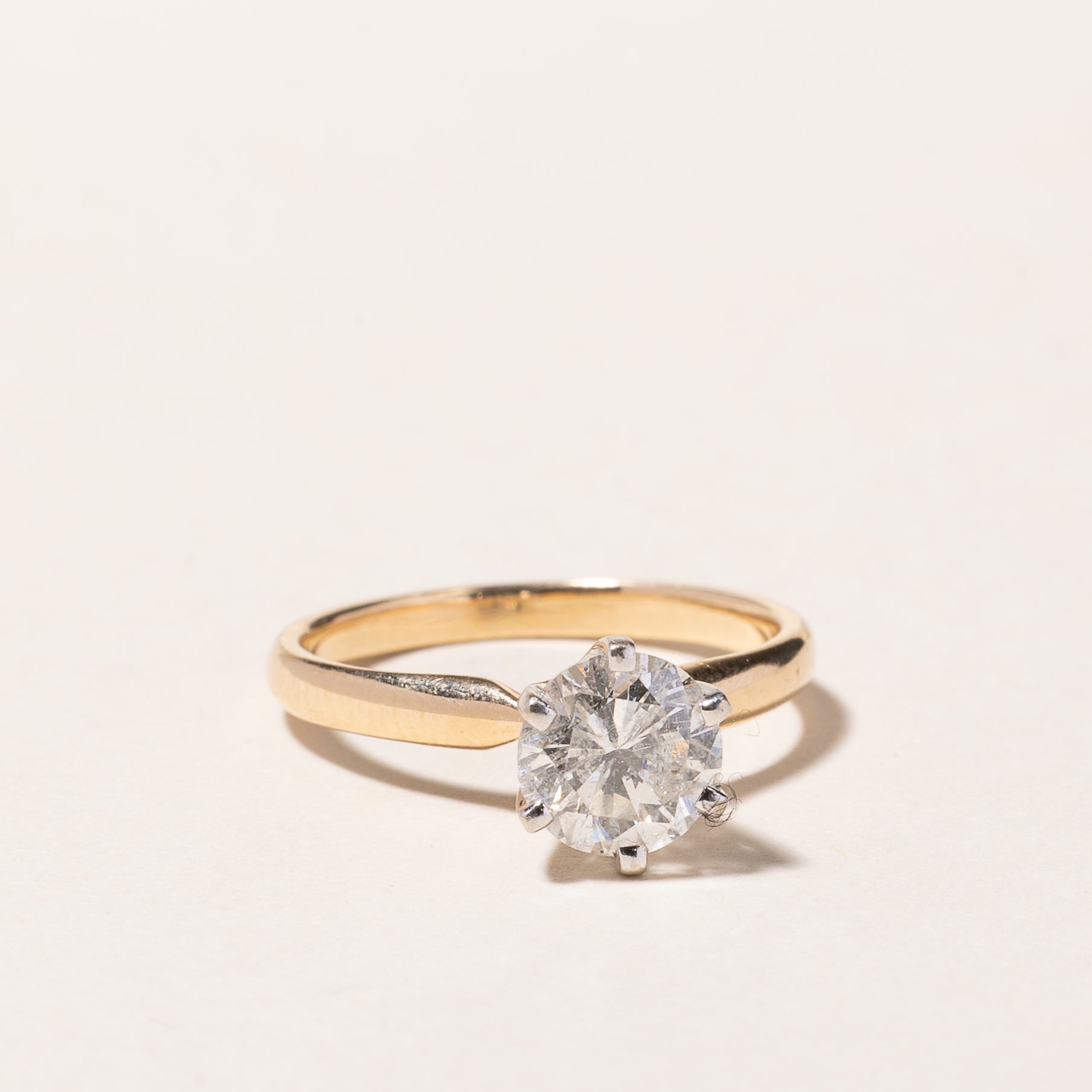14k Yellow Gold Solitaire Diamond Engagement Ring | 1.18ct 12 G/H | SZ 6.25