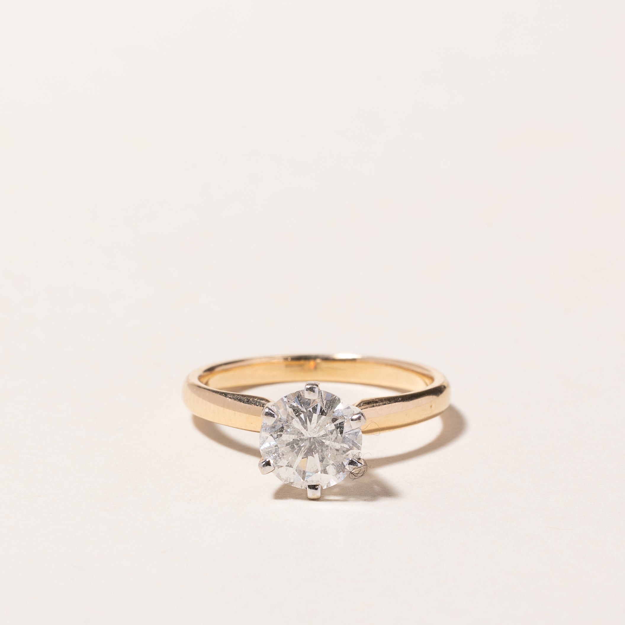 14k Yellow Gold Solitaire Diamond Engagement Ring | 1.18ct 12 G/H | SZ 6.25
