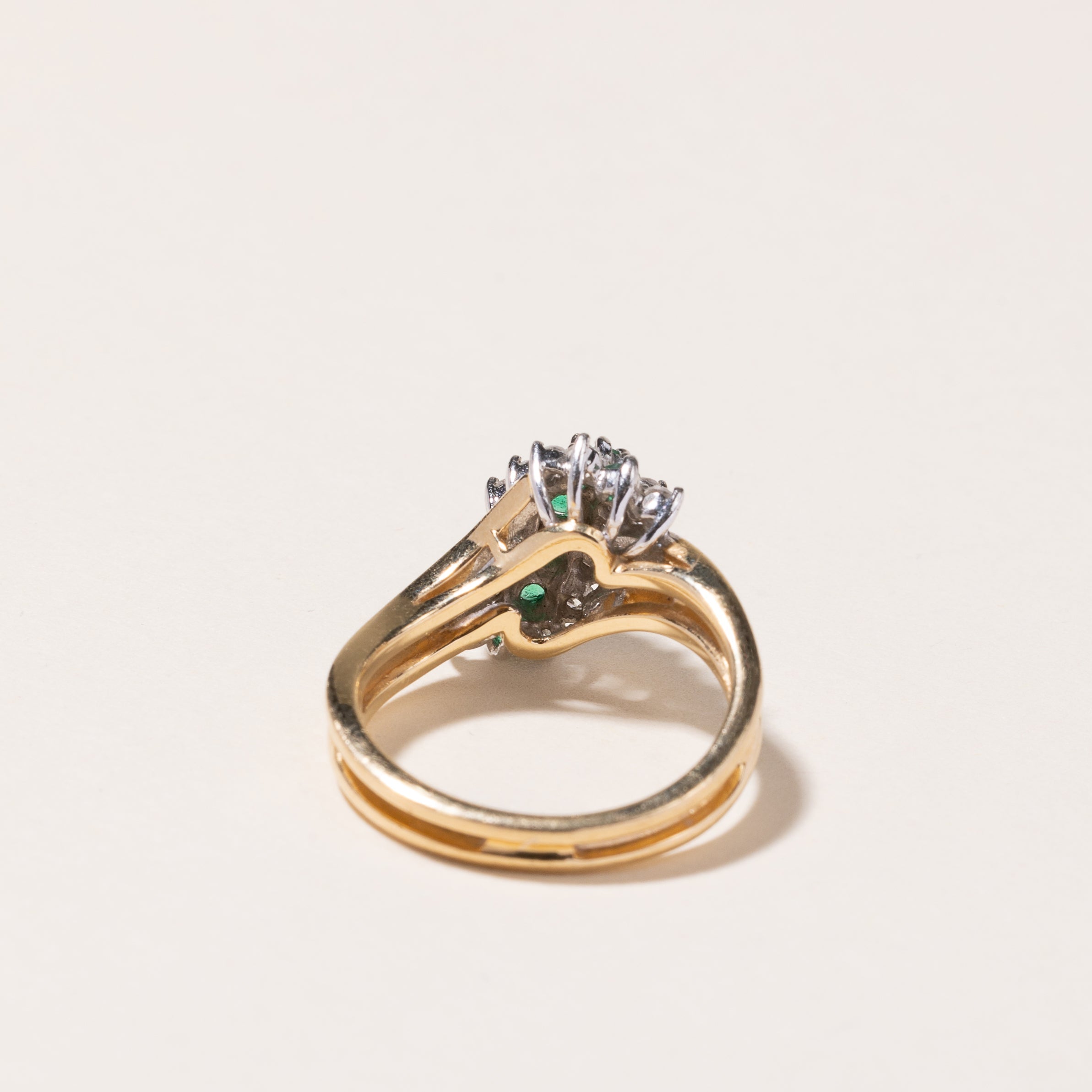 14K Gold Emerald and Diamond Ring | 0.18ctw, 0.32ctw | SZ 6.5