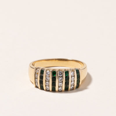 14K Yellow Gold Emerald & Diamond Ring | 0.27ctw, 0.32ctw | SZ 6