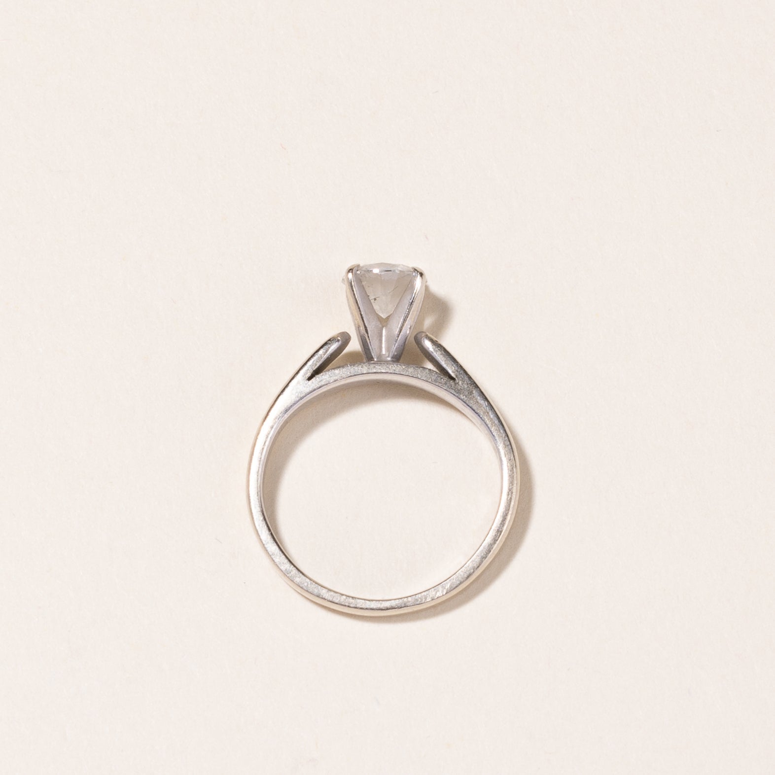 14K White Gold Solitaire Diamond Engagement Ring | 0.72ct I2 G | SZ 4.5