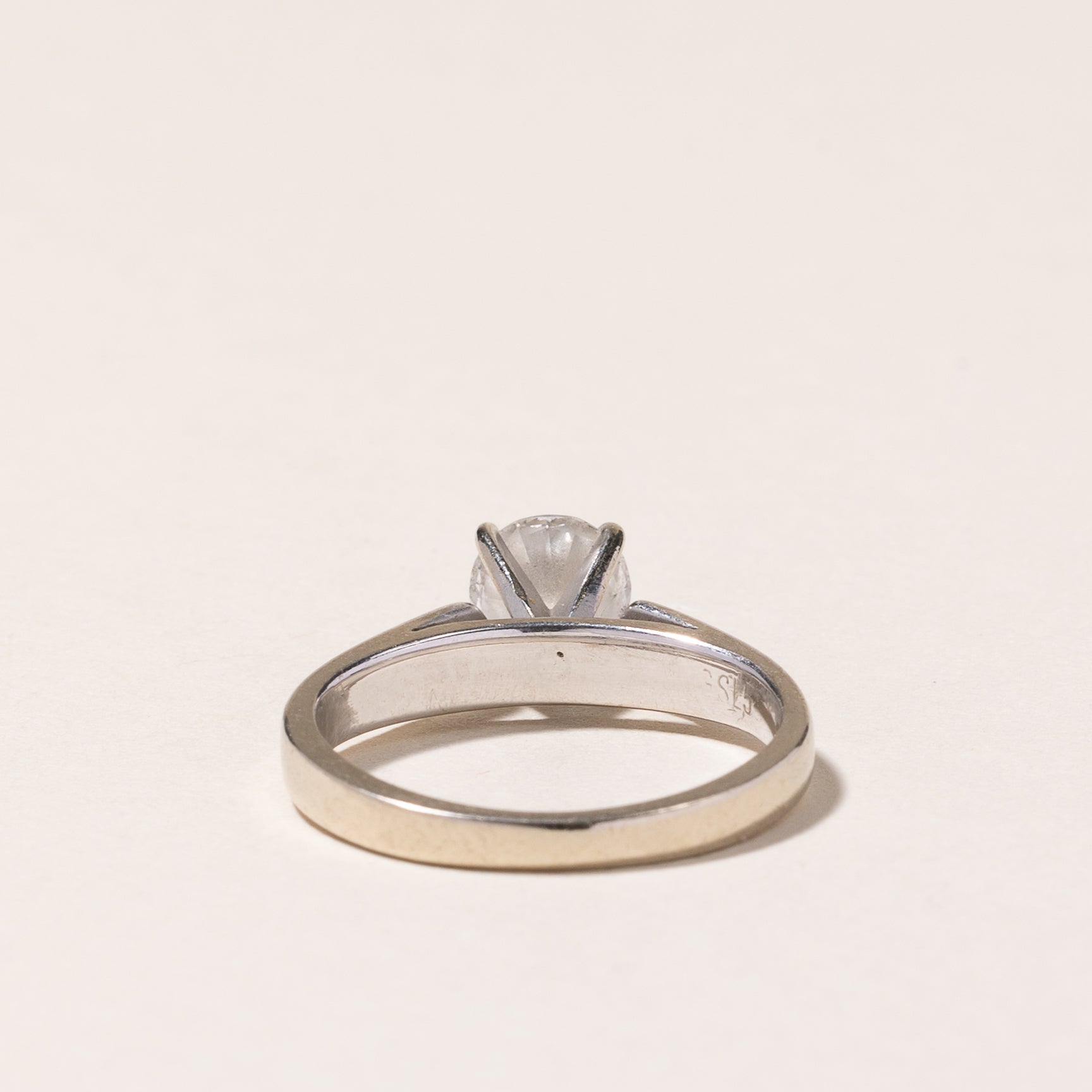 14K White Gold Solitaire Diamond Engagement Ring | 0.72ct I2 G | SZ 4.5