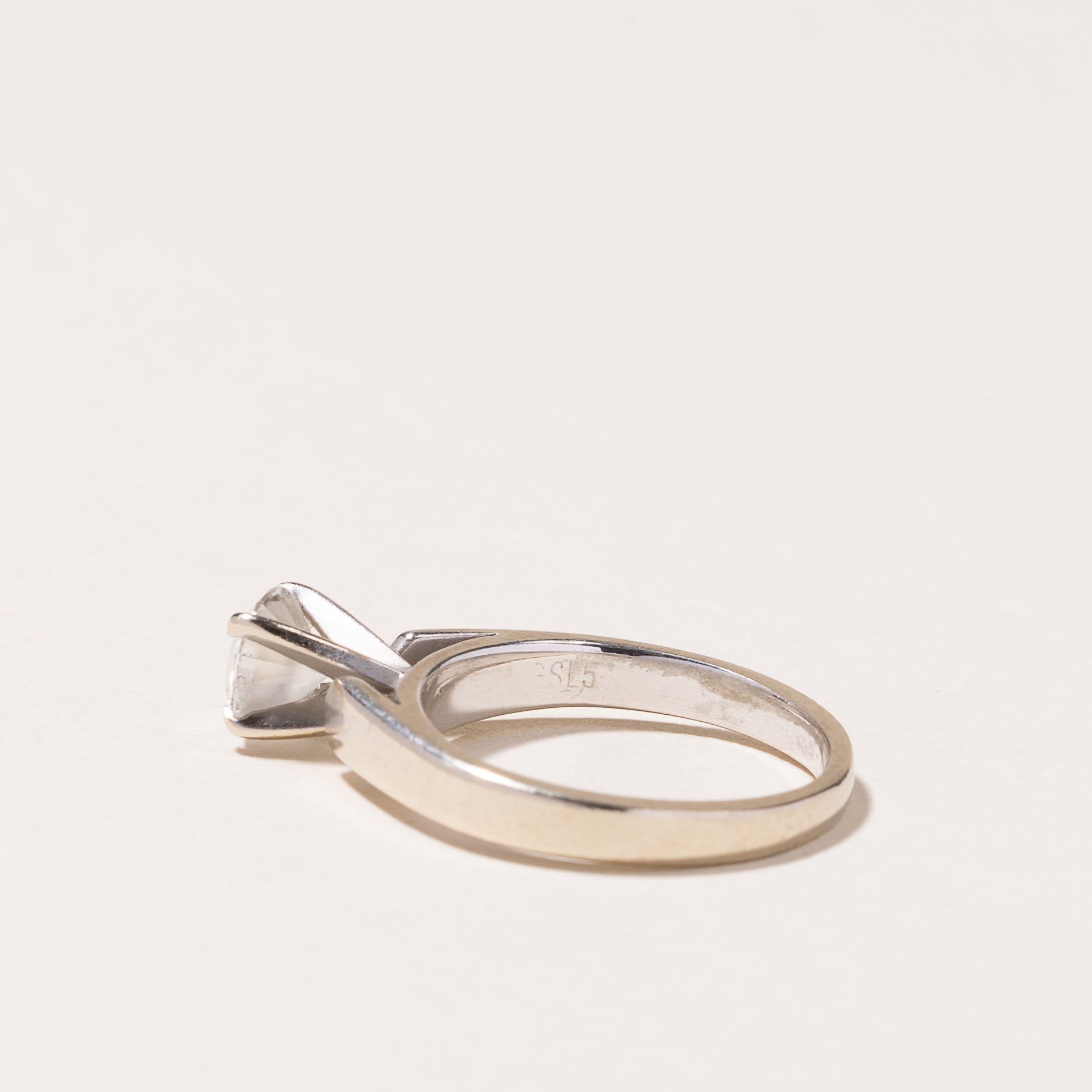14K White Gold Solitaire Diamond Engagement Ring | 0.72ct I2 G | SZ 4.5
