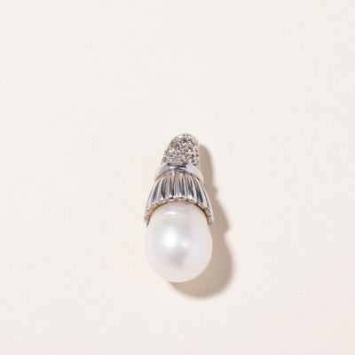 18k White Gold South Sea Pearl & Diamond Pendant | 11.00-13.00mm, 0.16ctw |