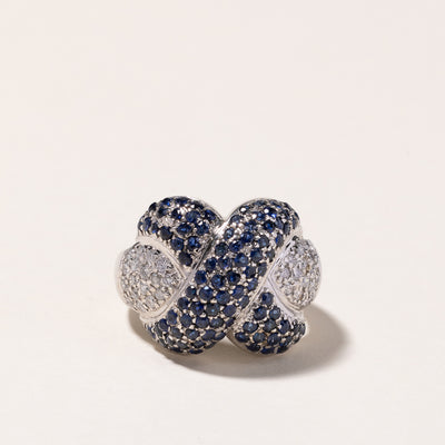 18K White Gold Sapphire & Diamond Ring | 2.15ctw, 0.50ctw | 7