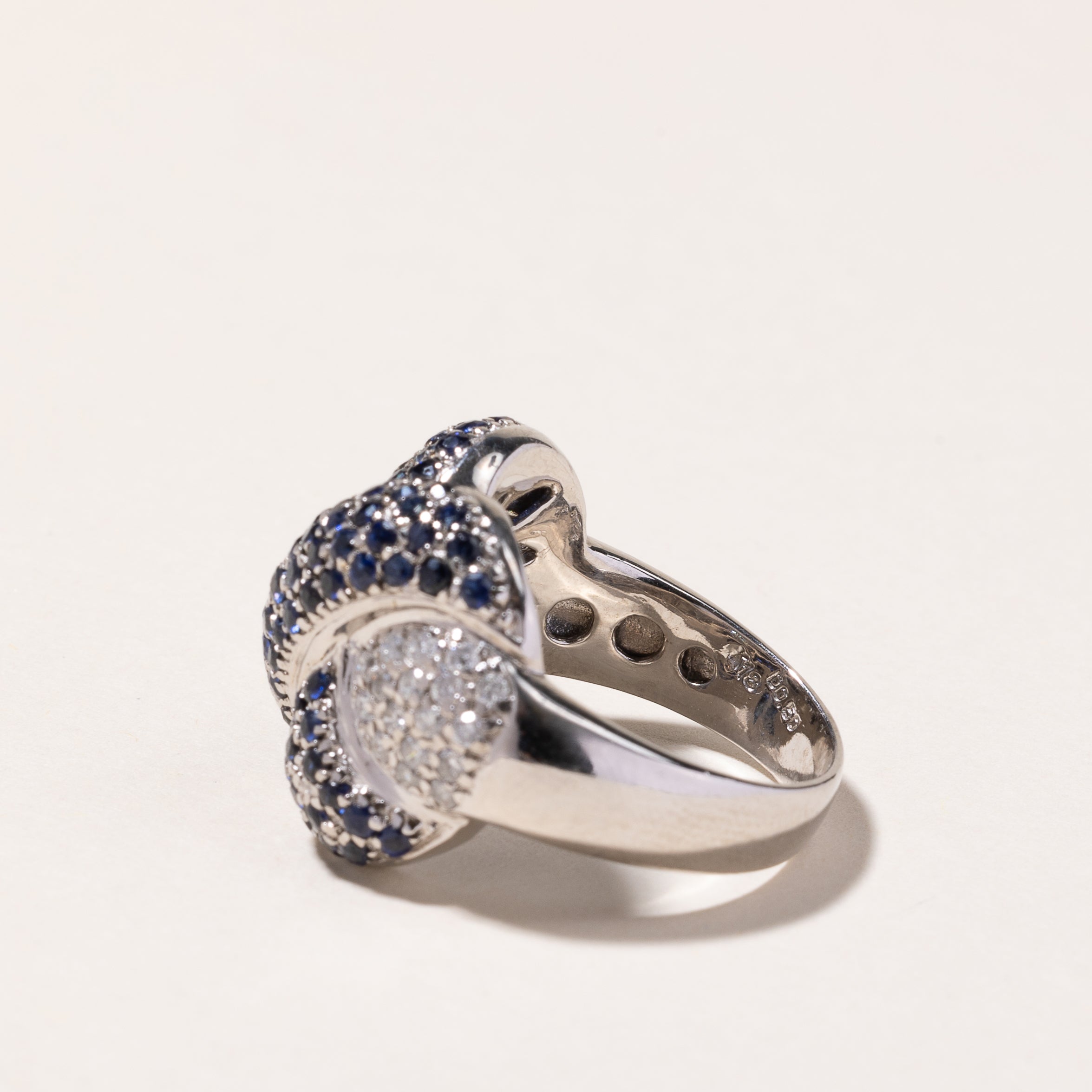 18K White Gold Sapphire & Diamond Ring | 2.15ctw, 0.50ctw | 7