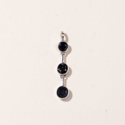 14K White Gold Three Stone Sapphire Pendant | 1.67ctw