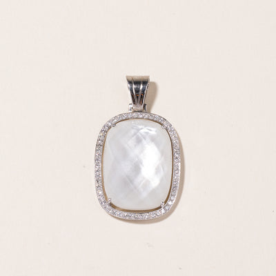 18K White Gold Doublet & Diamond Pendant | 20.00x15.10x7.80mm, 0.36ctw