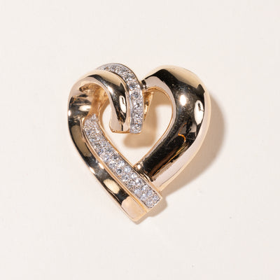 14K Yellow Gold Heart Shaped Diamond Pendant | 0.63ctw