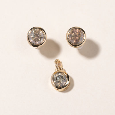 18K Yellow Gold Fancy Brown Diamond Earrings & Pendant Set | 2.34ctw, 0.93ct