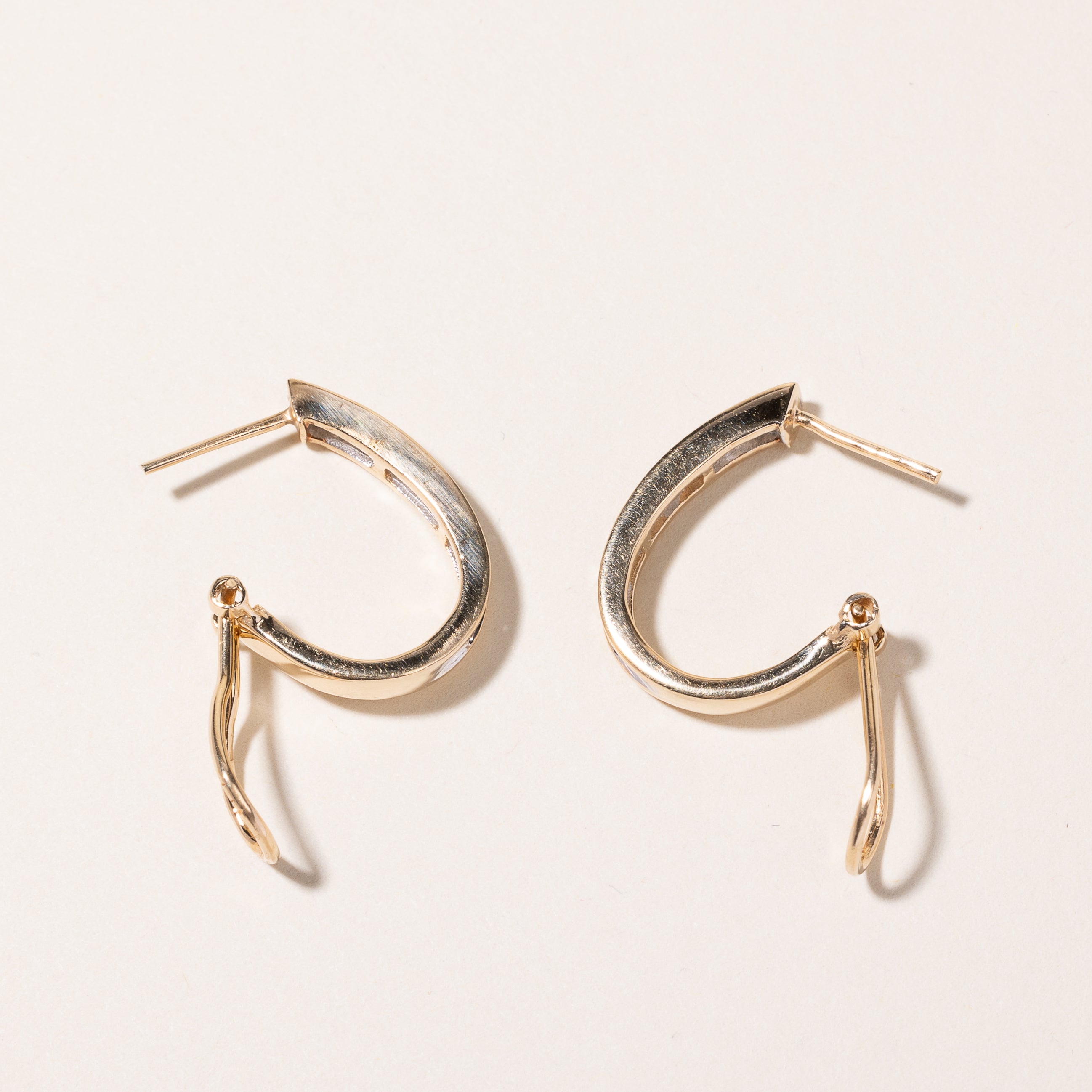 14K Yellow Gold Diamond Huggie Earrings | 0.77ctw