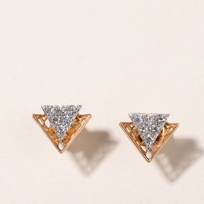 18K Rose and White Gold Diamond Earrings | 0.51ctw
