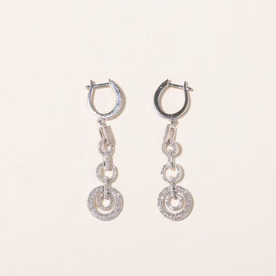 14k White Gold Drop Style Diamond Earring | 0.30ctw