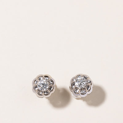 14k White Gold Diamond Stud Earrings | 0.57ctw