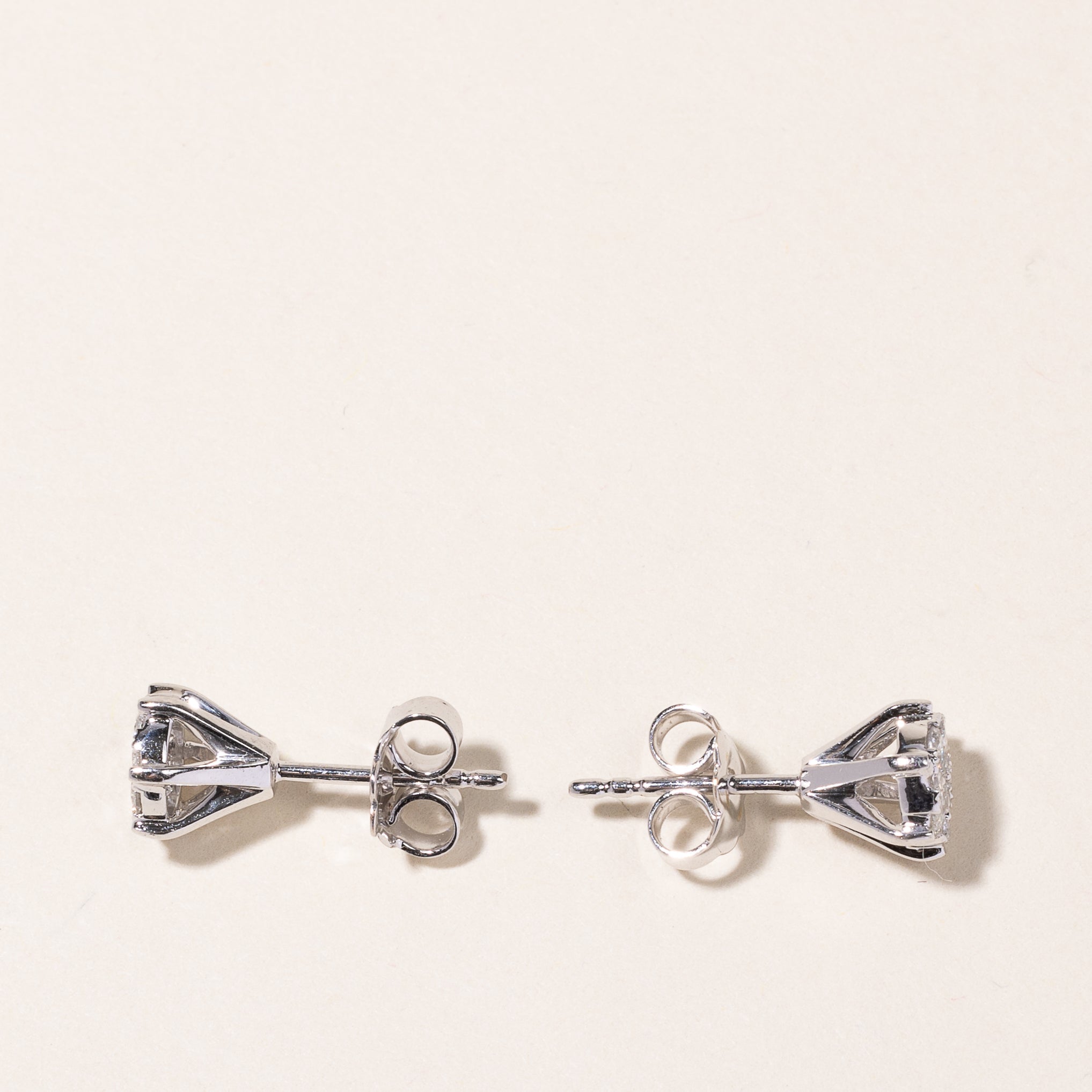 14k White Gold Diamond Stud Earrings | 0.62ctw
