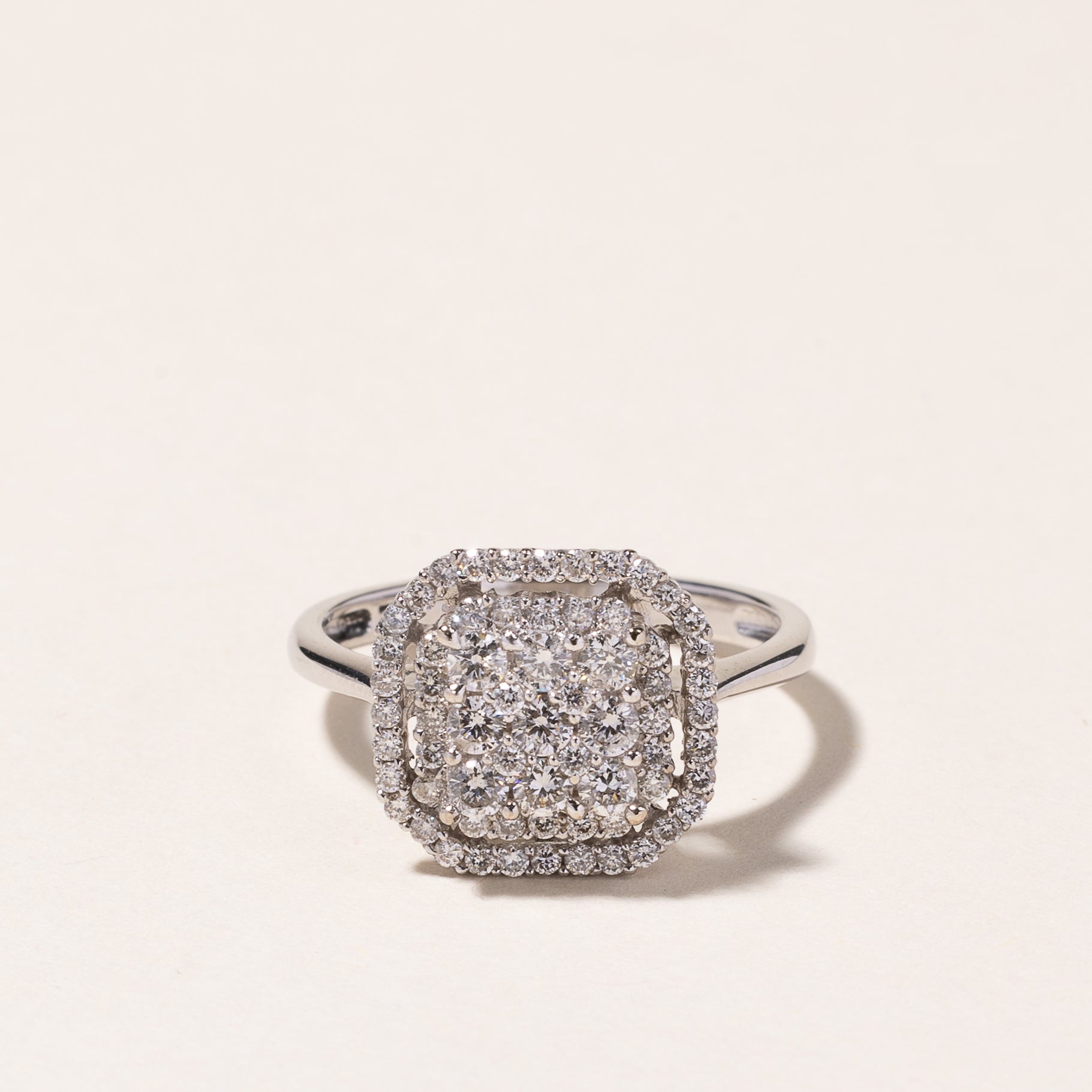 18k White Gold Diamond Ring & Earring Set | 3.91ctw | Sz 6.5