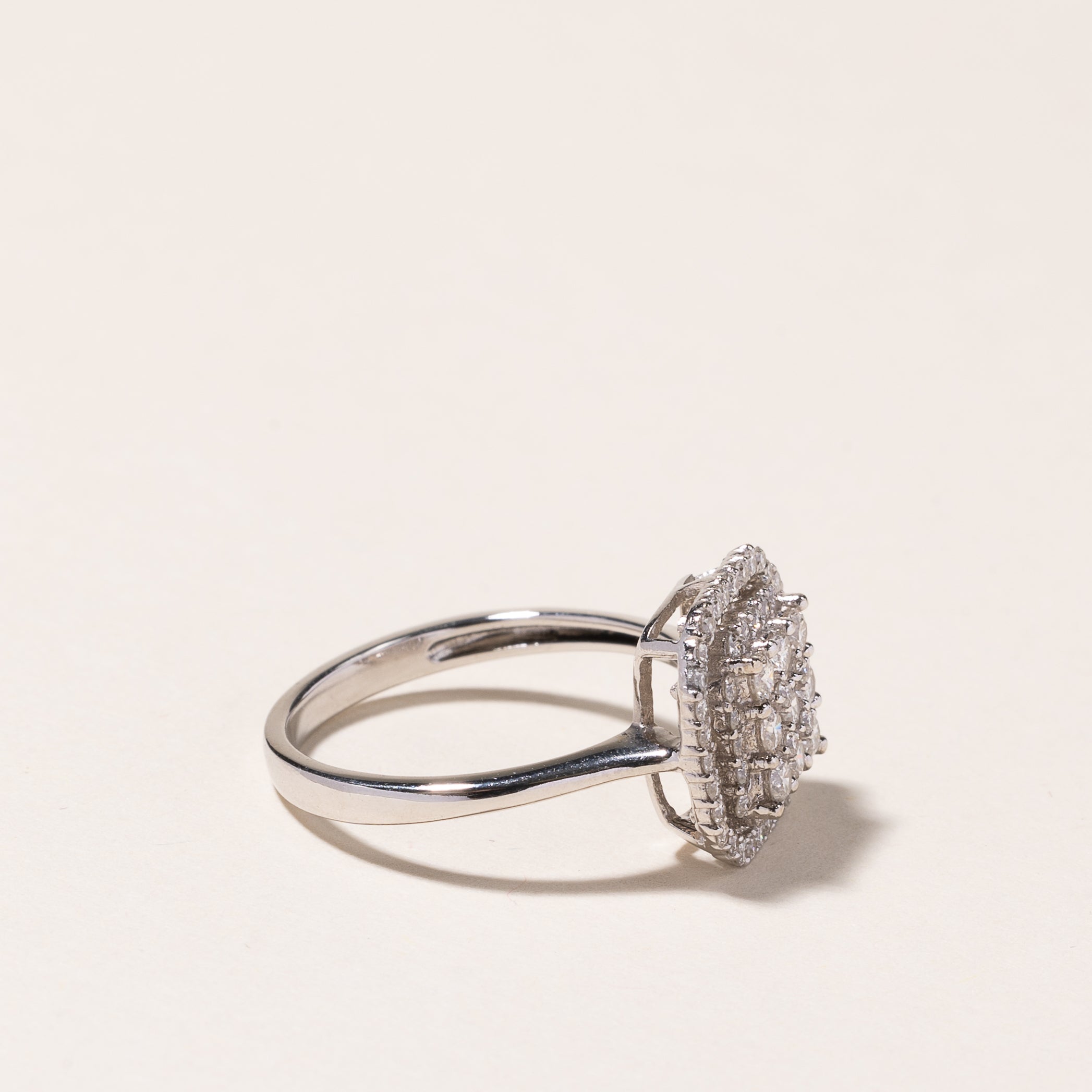 18k White Gold Diamond Ring & Earring Set | 3.91ctw | Sz 6.5
