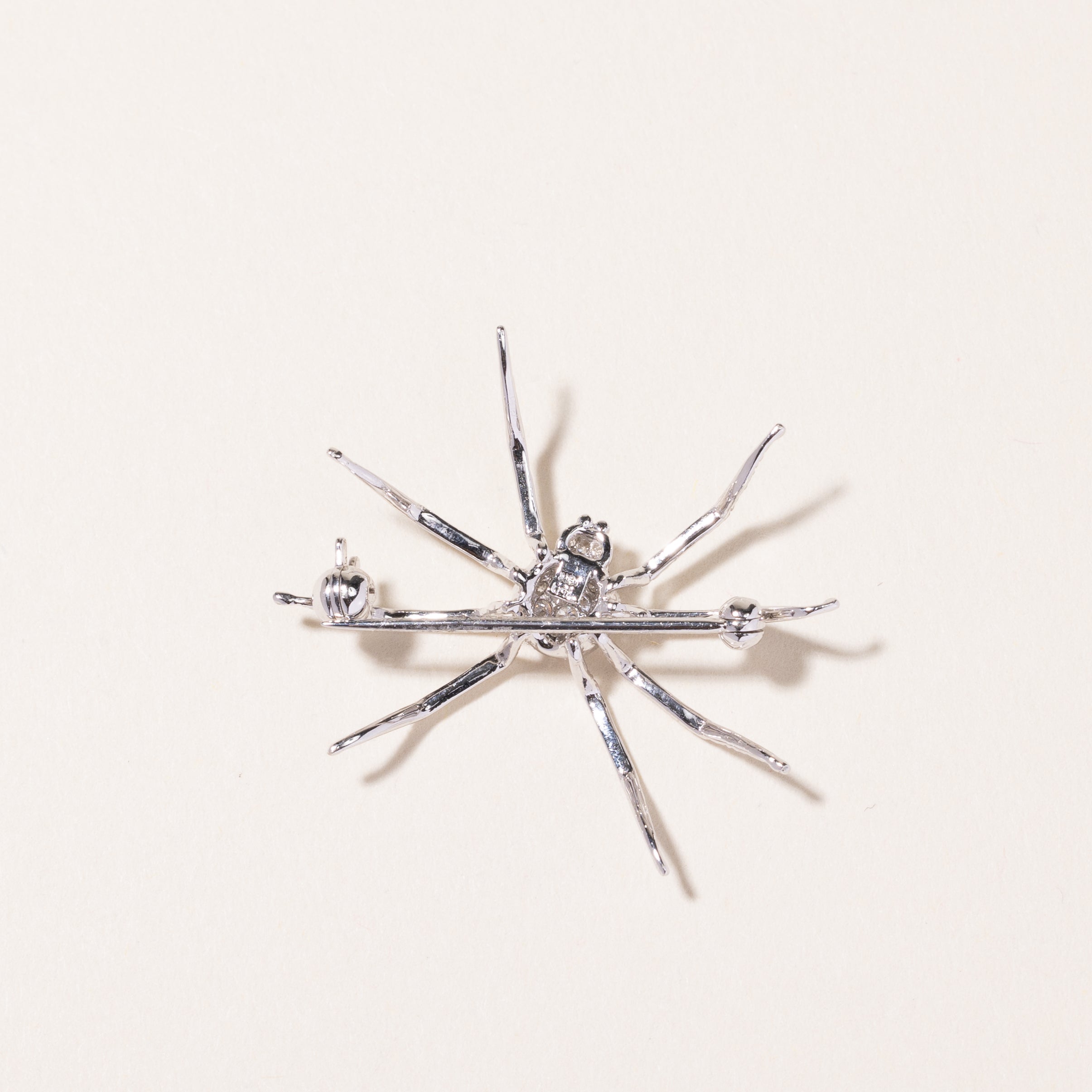 18k White Gold Spider Motif Diamond Brooch | 0.23ctw |