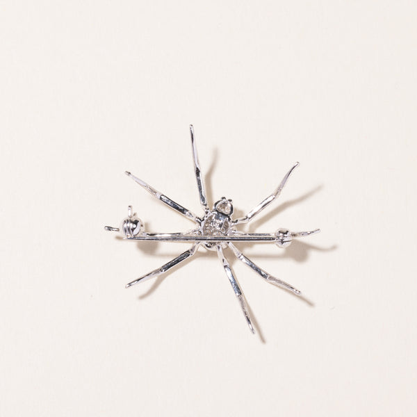 18k White Gold Spider Motif Diamond Brooch | 0.23ctw |