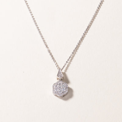 18k White Gold Diamond Necklace | 0.51ctw | 16