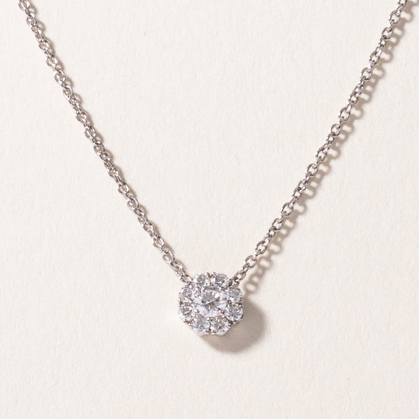 'Birks' 18k White Gold Diamond Necklace | 0.26ctw | 16