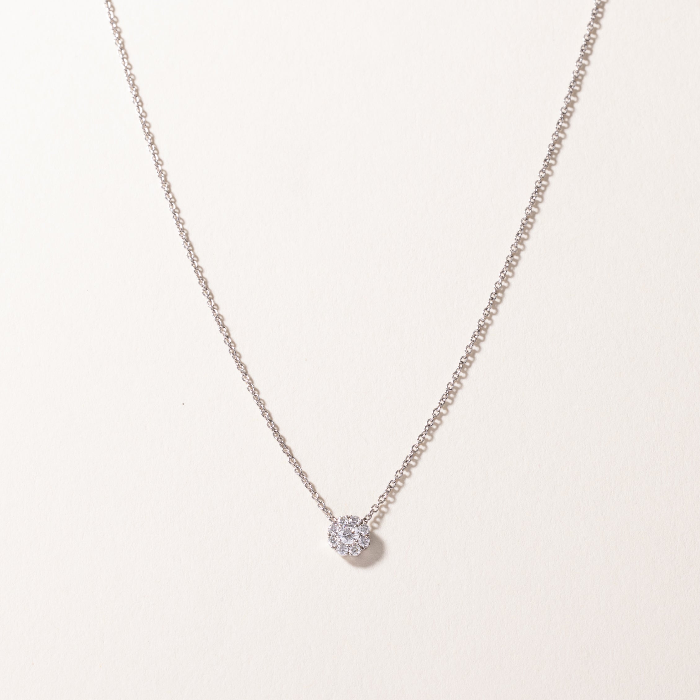 Birks' 18k White Gold Diamond Necklace | 0.26ctw | 16"-17"-18"