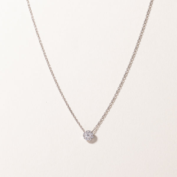 'Birks' 18k White Gold Diamond Necklace | 0.26ctw | 16