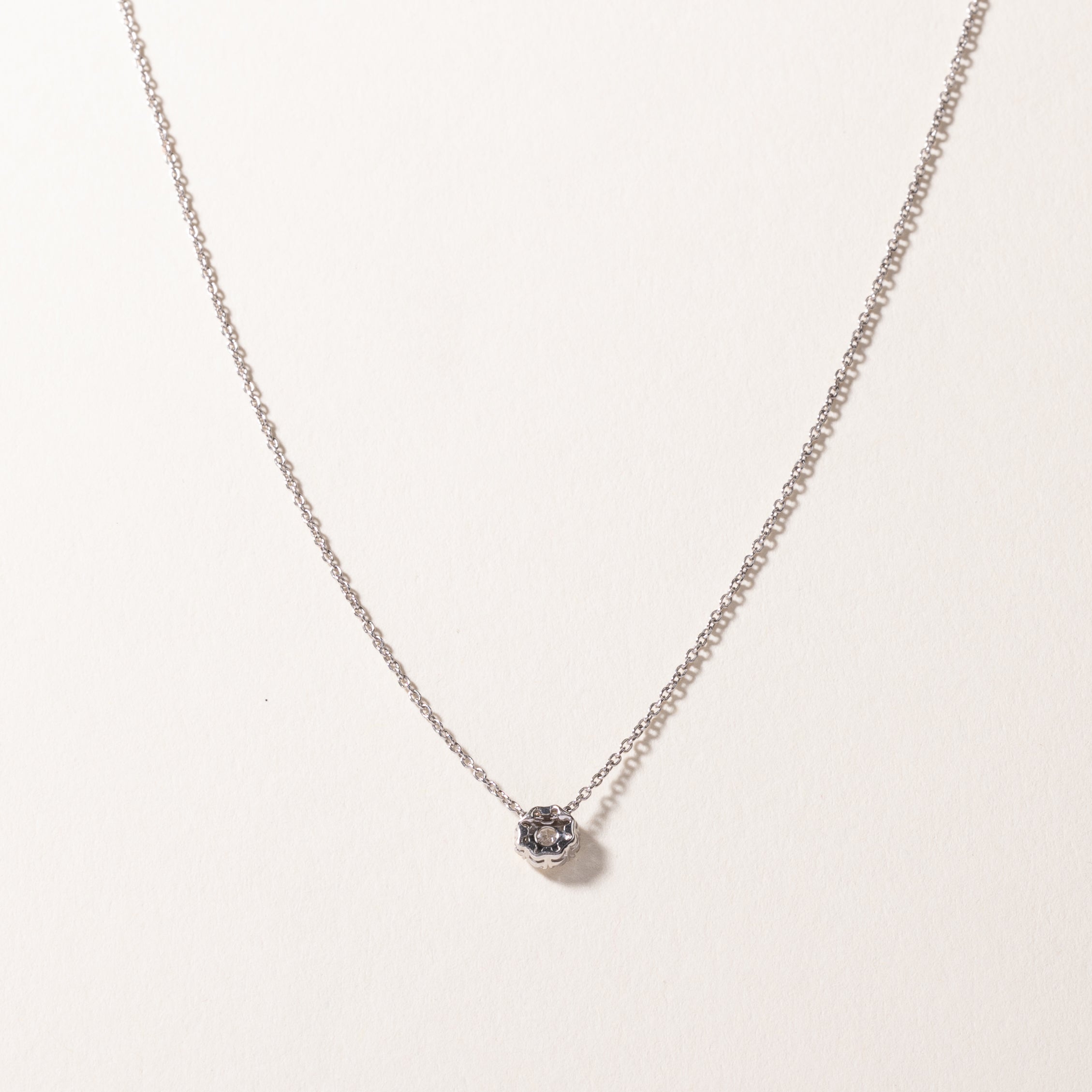 Birks' 18k White Gold Diamond Necklace | 0.26ctw | 16"-17"-18"