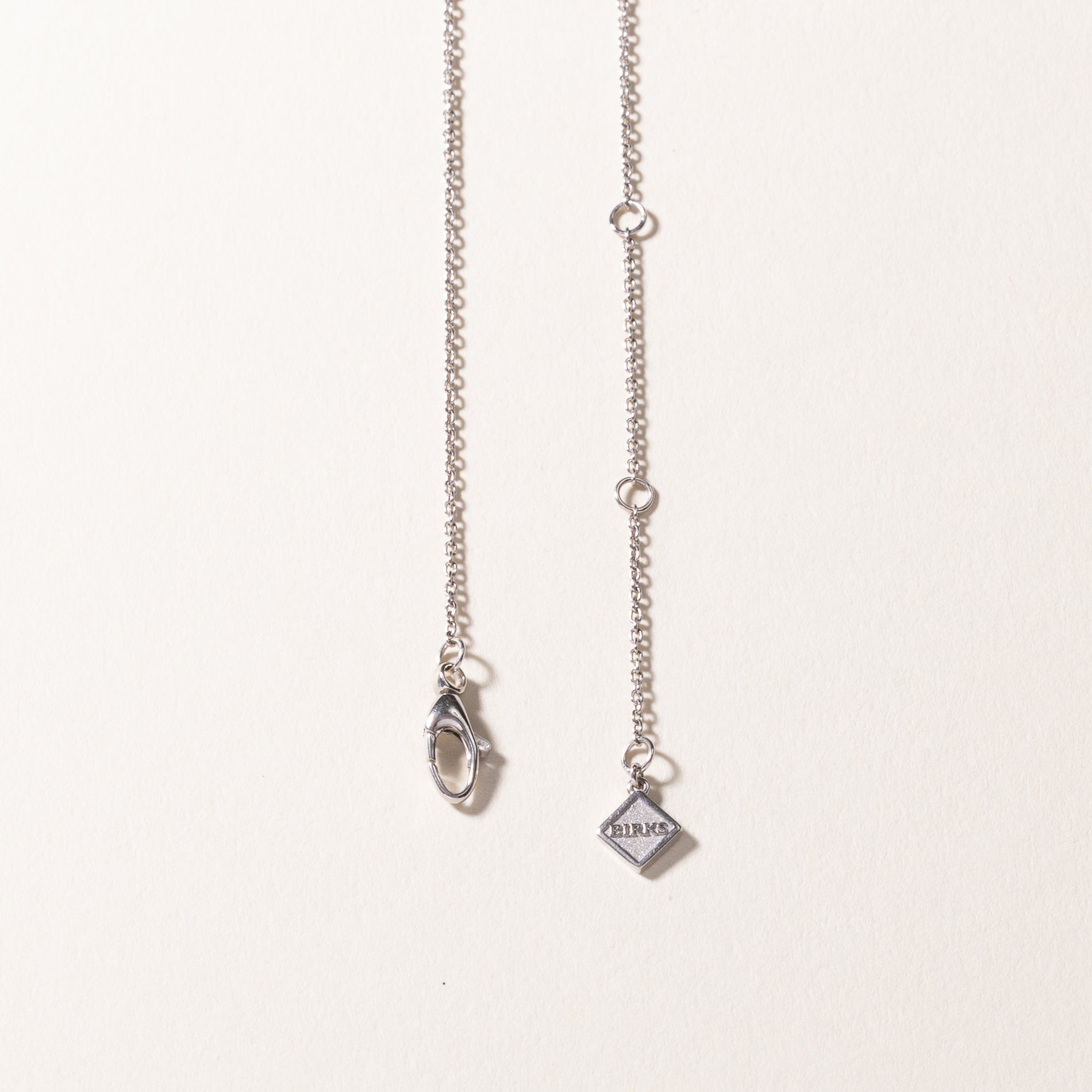 Birks' 18k White Gold Diamond Necklace | 0.26ctw | 16"-17"-18"