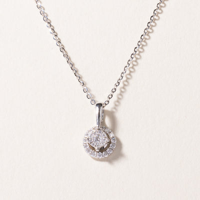 18k White Gold Diamond Necklace | 0.26ctw | 18