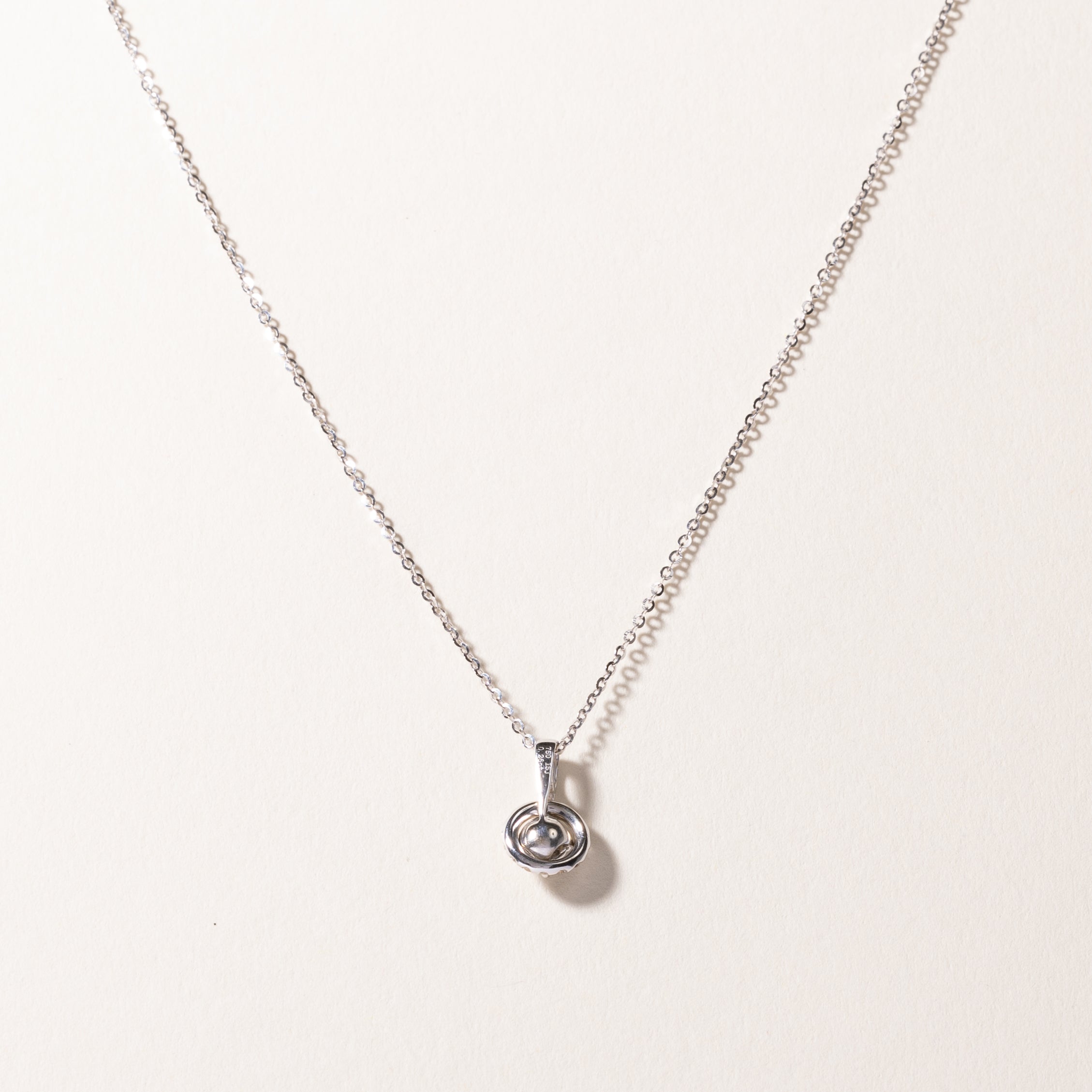 18k White Gold Diamond Necklace | 0.26ctw | 18"