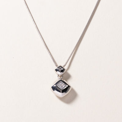 14k White Gold Diamond Necklace | 0.18ctw | 18