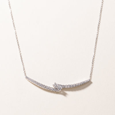 14k White Gold Diamond Necklace | 1.02ctw | 17
