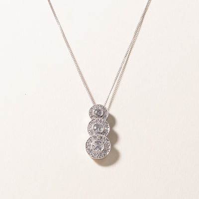 14k White Gold Diamond Necklace | 1.00ctw | 16