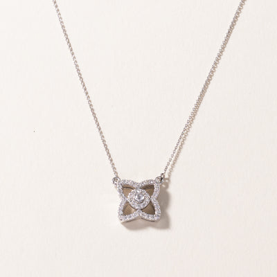 14k White Gold Diamond Necklace | 0.37ctw | 16