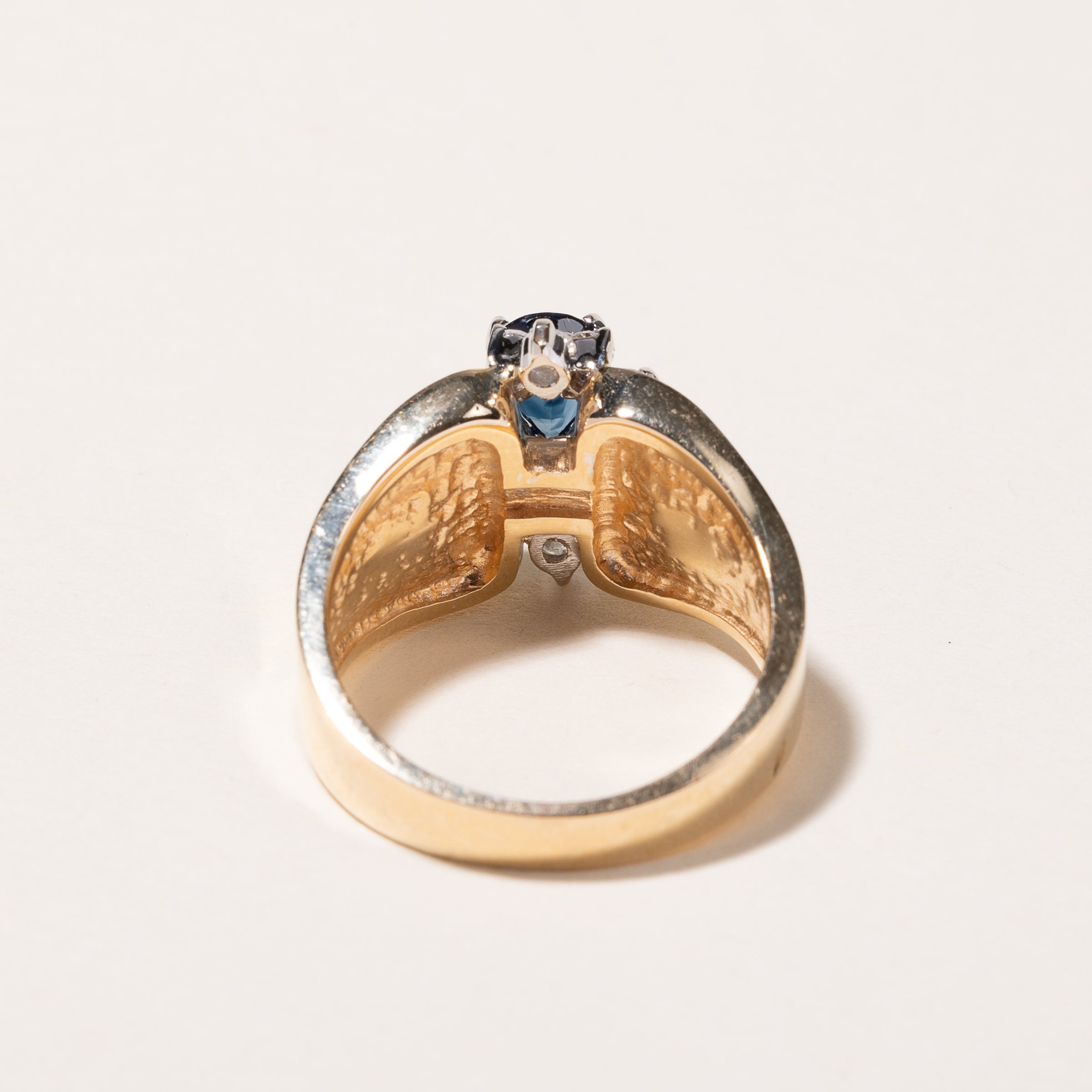 14k Yellow Gold Sapphire & Diamond Ring | 0.90ctw, 0.45ctw | SZ 7.25