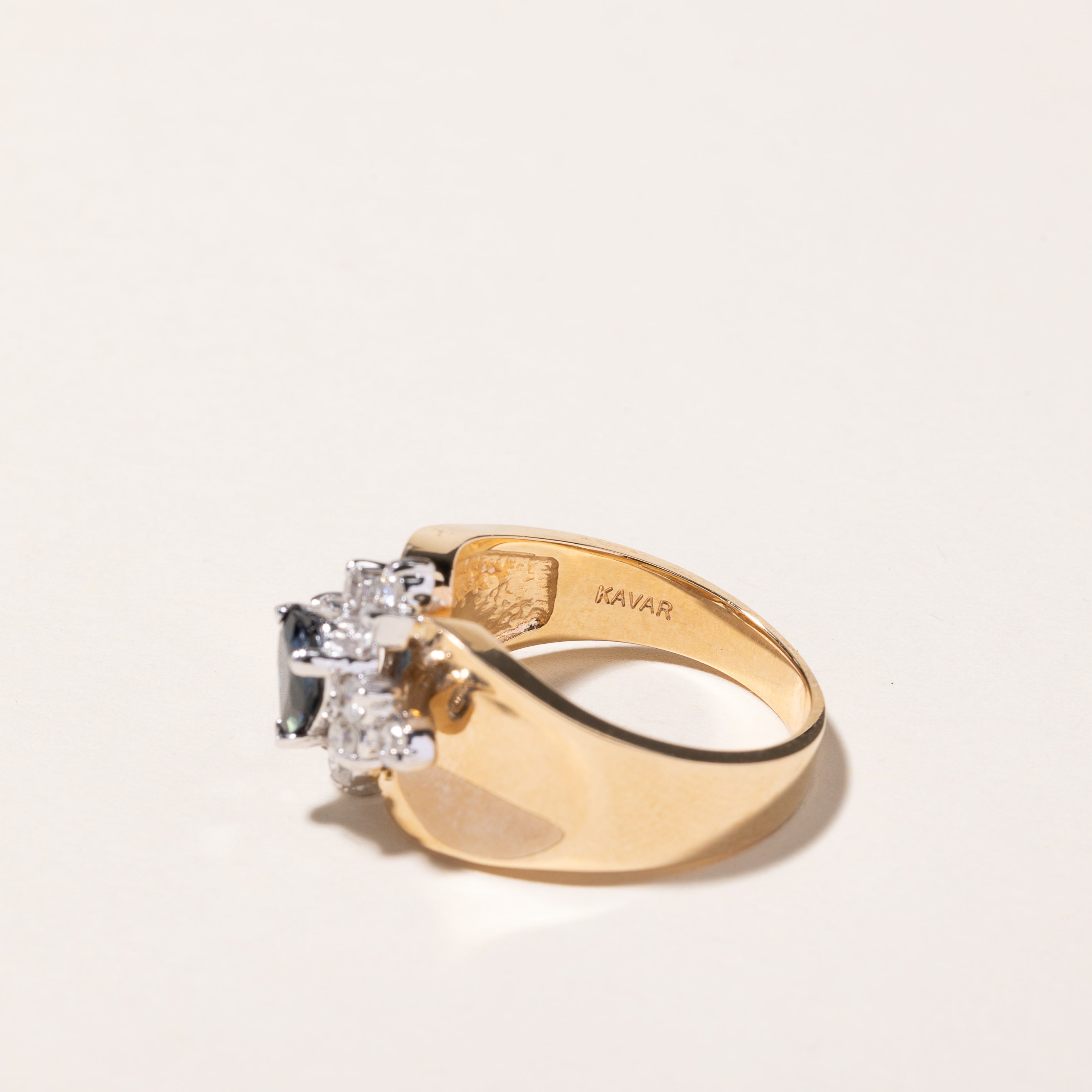 14k Yellow Gold Sapphire & Diamond Ring | 0.90ctw, 0.45ctw | SZ 7.25