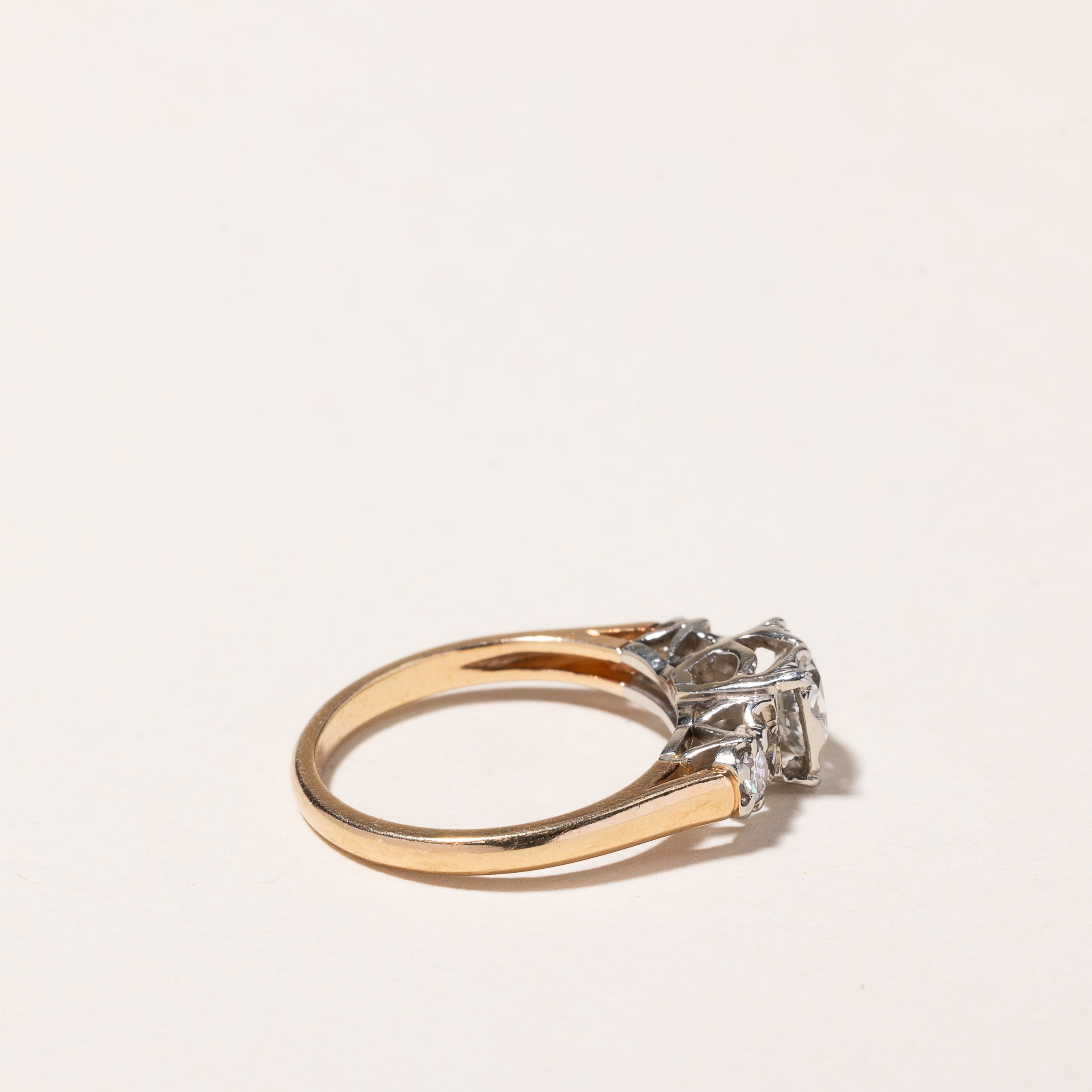 14k-18k Yellow & White Gold Diamond Engagement Ring | 0.76ctw | SZ 4.75