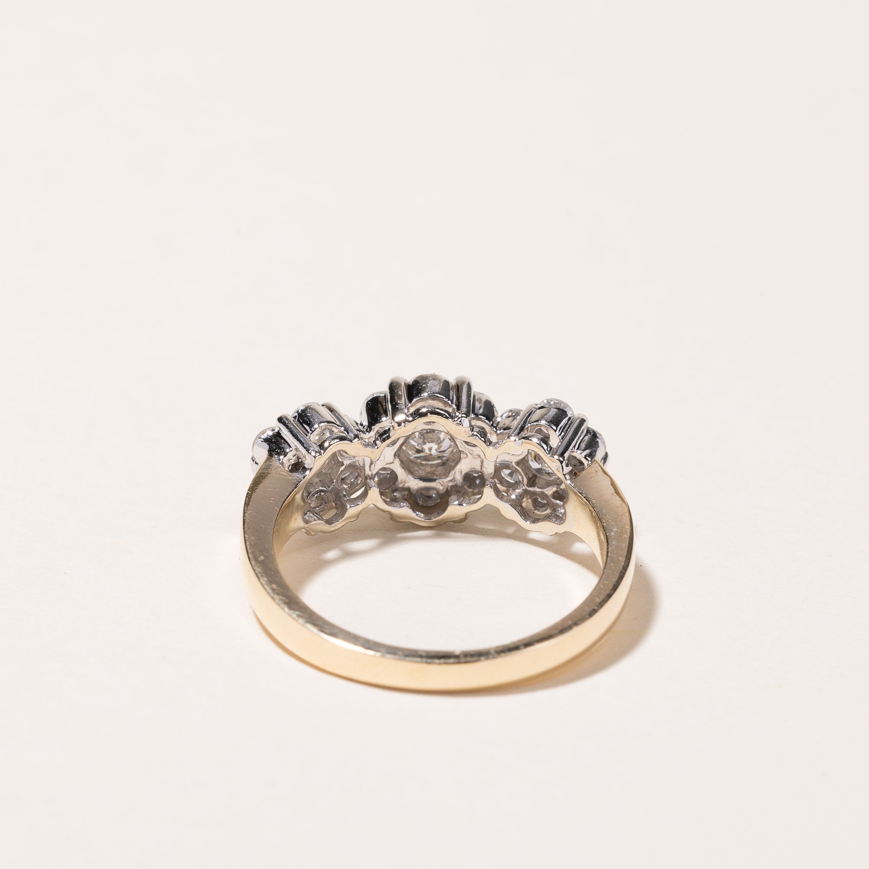 14k Yellow Gold Diamond Cluster Ring | 1.33ctw | SZ 8
