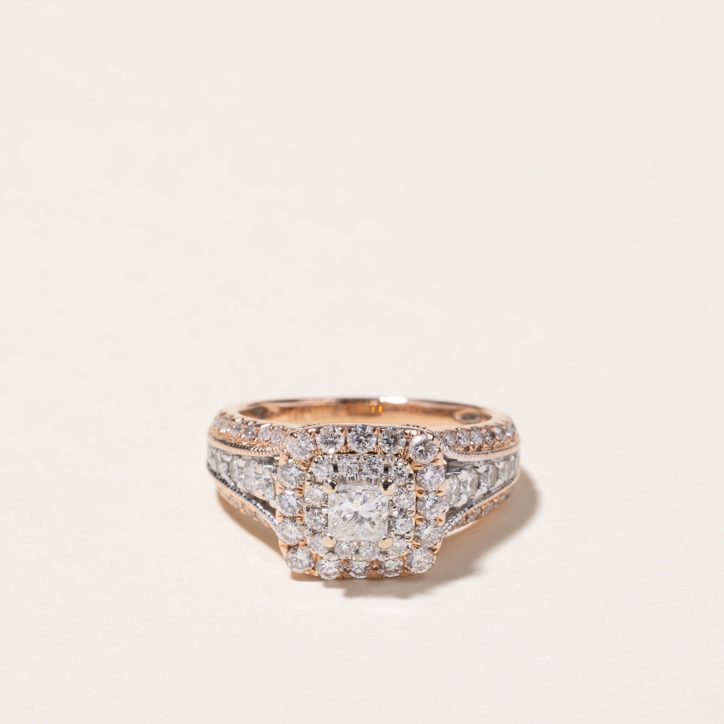 14k Rose Gold Diamond Engagement Ring | 1.38ctw | SZ 5.25