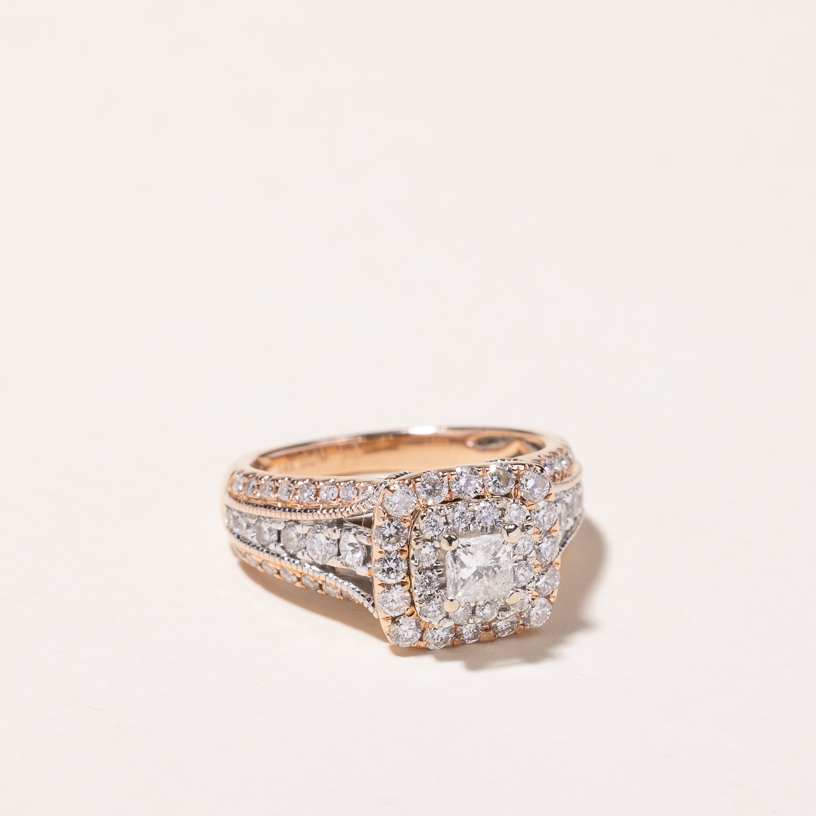14k Rose Gold Diamond Engagement Ring | 1.38ctw | SZ 5.25